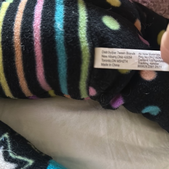 Sock monkey Justice Just for Girls early yo mid 2000’s black purple blue fleece - Picture 11 of 13